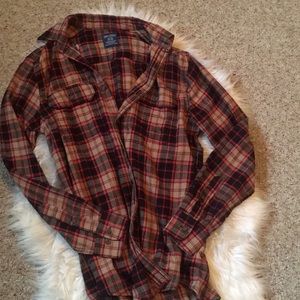 Oversized plaid button up